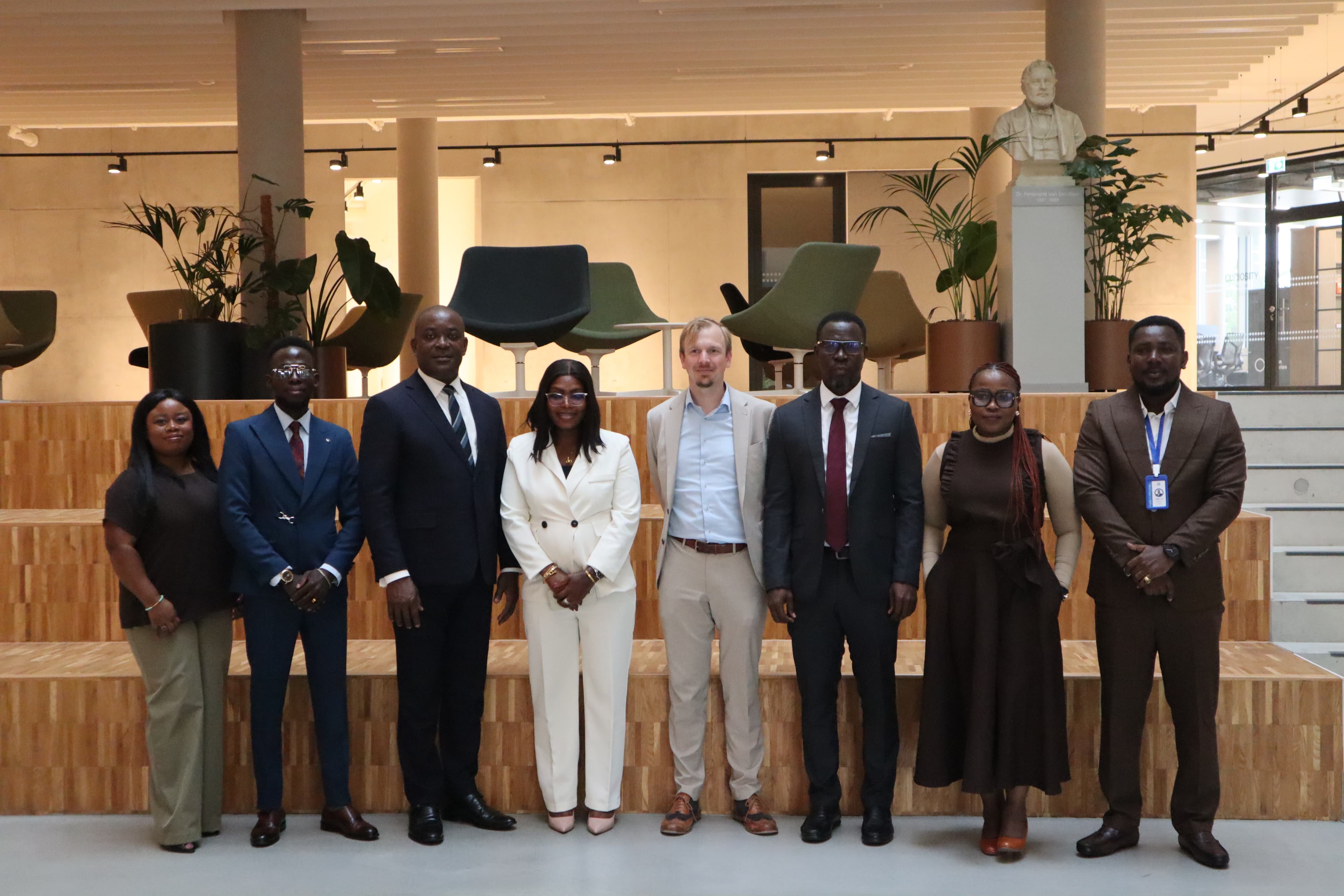 Delegation members posing together during their visit to Germany